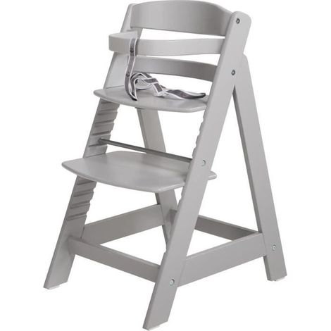 Chaise Haute Évolutive Sit Up III en Bois - ROBA - Réglable en Hauteur - Taupe (1/5)