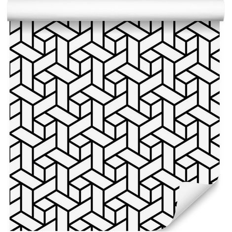 Carta da parati con motivo geometrico e effetto ottico per soggiorno e camera da letto, 50x1000 cm. (1/5)