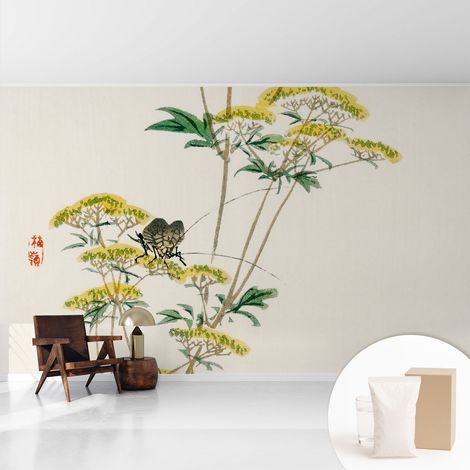 Tapete Vliestapete mit Kleber - modernes Design - Wohnungsdeko - geruchslos - langlebig Blumen der Natur 416x254 cm (1/5)