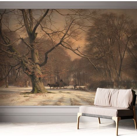 Selbstklebend Tapete - abwaschbar - Arbeitszimmer - Esszimmer- Top Qualität Winterlandschaft 312x219 cm (1/5)