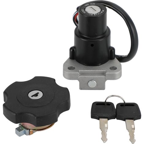Conjunto de cerradura de encendido, material de aluminio, ajuste estándar para QM125GY-2B, incluye 2 llaves, cerradura de encendido de 4 cables, compatible con varias motocicletas. (1/5)