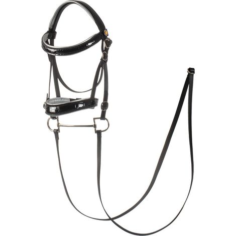 taglia unica, Nero: Briglia giocattolo per peluches hobby horse in cuoio (1/5)