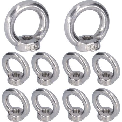 Anneaux de fixation en acier inoxydable M5 – Lot de 10 pièces pour écrous à œil de levage, compatibles machines forestières (1/5)
