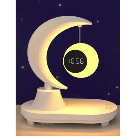Bluetooth réveil haut-parleur côté lit atmosphère lumière de nuit prend en charge téléphone portable sans fil multi-fonction protection oculaire lumière de lecture (1/5)