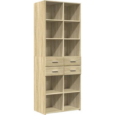 Aparador cómoda mueble almacenaje organizador cocina salón salón alto Sonoma 70 x 42,5 x 185 cm madera contrachapada marrón 020034206