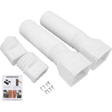 Rallonge flexible de descente pluviale universelle, connecteur extensible de 51 cm à 74 cm, blanc. (1/5)