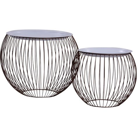 Lot de 2 Tables basses de salon, Tables Café, Doré OIB4237E (1/5)