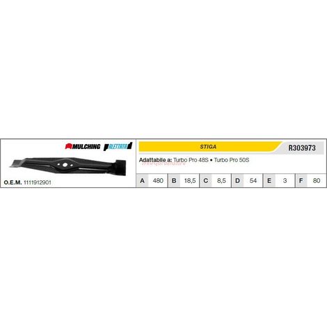 Lama STIGA trattorino tagliaerba rasaerba tosaerba turbo pro 48s 50s R303973
