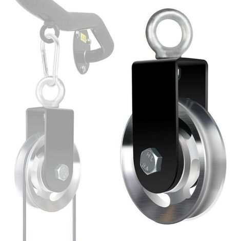 Lifting Pulley, 90mm Cable Pulley with U-Shaped Mounting Bracket, DIY Loading Roller Lifting Wheel for Wire Rope Machine (1/4)