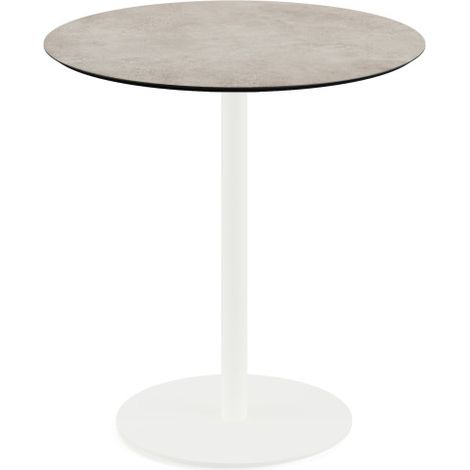 Urban table de bistrot avec piètement blanc + plateau HPL Moonstone Ø70 cm - Feros (1/4)