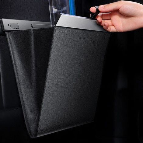 Papeleras de cuero para coche, papeleras traseras plegables, organizador de almacenamiento impermeable de gran capacidad para SUV.