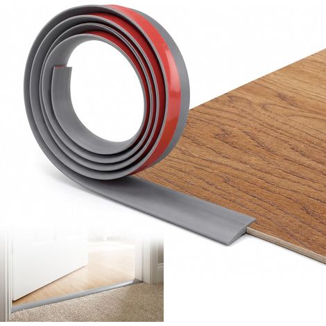 Seuil de Porte, Barre de Seuil Rattrapage de Niveau, Seuil de Porte Adhésif en Gris Longueur 2 m Épaisseur 3 mm Largeur 3 cm Massif Ajustable Idéal pour Seuils et Raccordement de Sol (1/5)