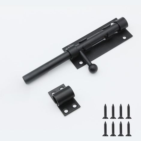 160 mm Verrou de Porte Coulissant Robuste de avec Trou de Cadenas, Serrure de Boulon de Porte Coulissante en Acier Inoxydable, Verrou de Porte avec Vis pour Portail, Jardin, Cabanon (1/5)