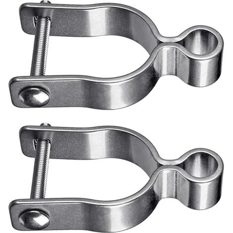 Lot de 2 charnières de portail en acier inoxydable 304 pour poteau de clôture à maillons de chaîne de 4,5 cm, charnières femelles robustes avec broche de 1,6 cm, écrou/boulon inclus – Convient (1/5)