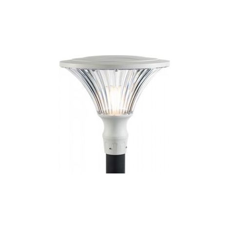 Außenleuchte aus Aluminiumdruckguss, transparenter Diffusor, 60mm Durchmesser, maximale Höhe 160mm, IP65 weiß