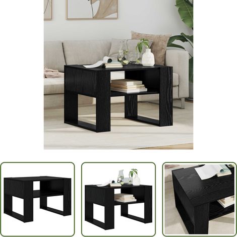 Table basse bois - Table basse Chêne noir 66 x 53 x 45 cm Bois d'ingénierie (1/5)