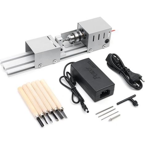 DC12-24V 96W Mini Tour à bois Perle Machine DIY Polissage Coupe Gravure Rotatif (1/4)