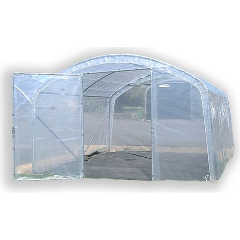 Serre tunnel PRO-330 Larg 3m30, Long 4 m, Façade 1 porte simple et 1 façade pleine (1/3)