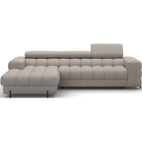 Canapé d'angle gauche convertible Beige chiné allure contemporaine 285x99x181cm FILTRO (1/5)