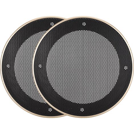 2PCS Grille de Protection Enceinte 4 Pouces, Couverture Décorative Haut-parleur (Doré+Noir) (1/5)