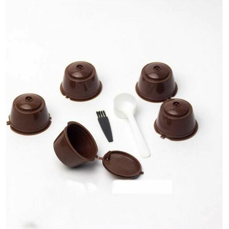 pcs En Acier Inoxydable Rechargeable Machine À Café Filtre Capsule Tasse Pour Dolce Gusto Ensemble (1/5)
