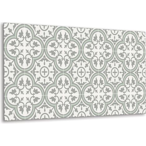 Panneau mural en vinyle autocollant - Lambris PVC - 100 cm x 50 cm - Motifs floraux