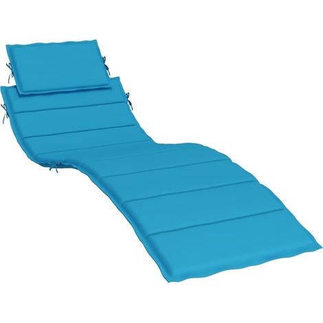 INLIFE Coussin de chaise longue Bleu 186x58x3 cm (1/5)