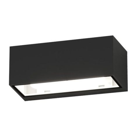 Applique moderno top light spa ag gx53 led ip54 alluminio vetro biemissione, finitura metallo nero