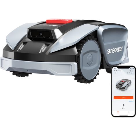 Sunseeker S3 Robot Tondeuse sans Fil - 800 m² - RTK + Vision - Cartographie Assistée par IA - Gestion Multi-Zones - Évitement des Obstacles - Pentes 30 % - Contrôle via App