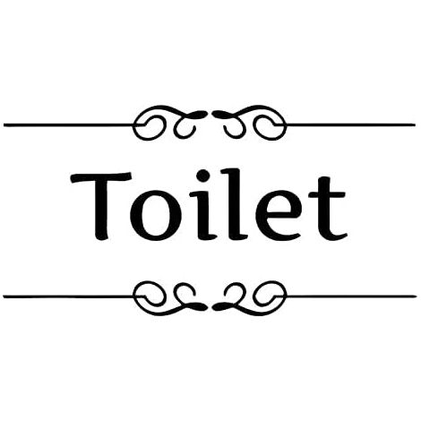 Autocollant toilette salle de bain Toilet Murale WC Amortisseur mural Idée cadeau Couleur noire seulement écriture (1/5)