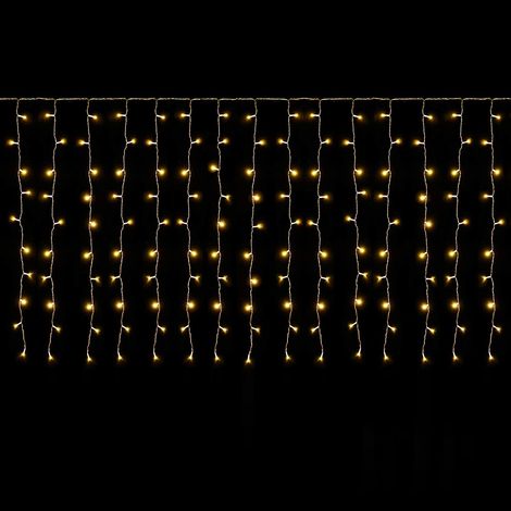 Rideau Lumineux LED Pluie de Glace Fenêtre 6x1m, 300 LEDs Guirlande Lumineuse Extérieur/Intérieur Noël, Décoration Suspendue 8 Modes avec Timer et Mémoire, Blanc Chaud (1/5)