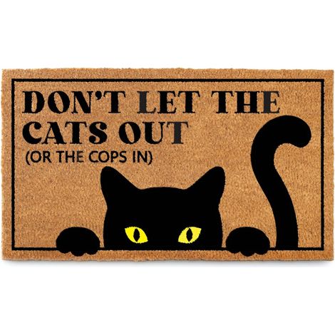 Tapis d'Entrée Amusant Motif Chat - 40 x 60 cm - Antidérapant Décoratif (1/3)