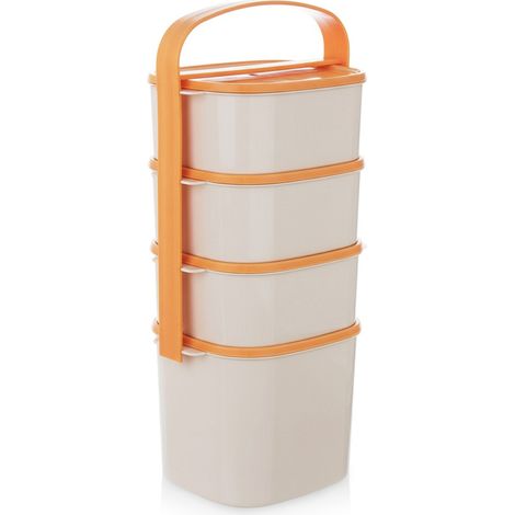 Fiambrera de plástico de 4 niveles, 2 l, 3 x 1,15 l (1/5)