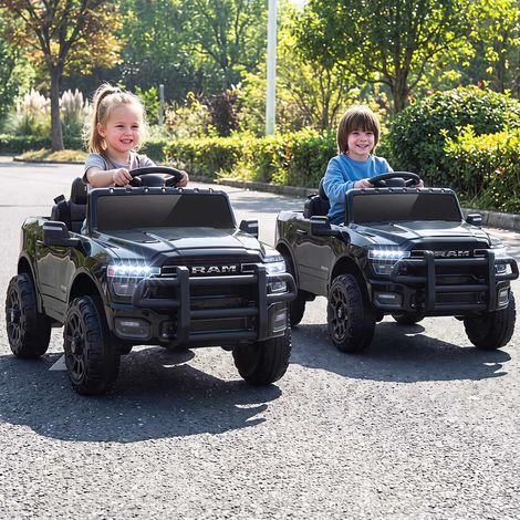 12V Kids Electric Ride-On Car, Black, 2 Motors, Ages 3+ (1/5)