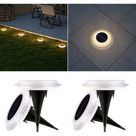4 lampes solaires d'extérieur, 16 LED longue durée, éclairage paysager étanche pour allée, jardin, lumière chaude (1/5)