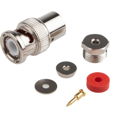 Connecteur coaxial RS PRO Mâle Droit, raccordement Cage à ressort 50O Montage sur câble ( Prix pour 1 ) (1/3)