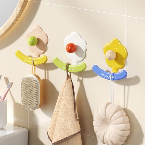3-teilige Garderobe für Badezimmer, Klebehaken ohne Bohren, geeignet für Badezimmer, Küche, Wohnzimmer, Toilette, Büro (1/4)