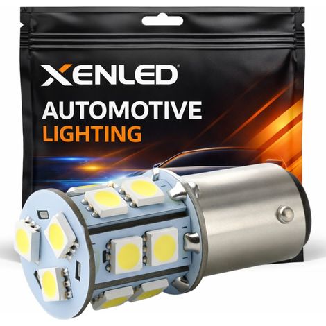 Ampoule 8 LED SMD - R5W / P21W / BA15S - Blanc LED - 1156 - 12V - Lampe de signalisation (1/5)