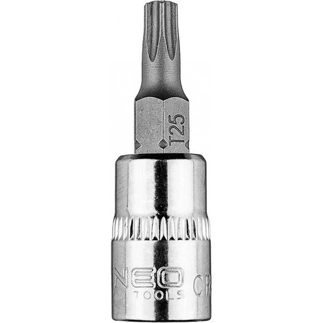 Punta Torx TX25 en vaso de 1/4", corta, 37 mm (1/5)