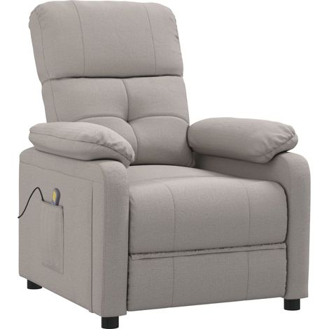 Fauteuil de massage, Fauteuil de relaxation confort détente, Chaise de Salle de Séjour Taupe Tissu ZSD40756 (1/5)