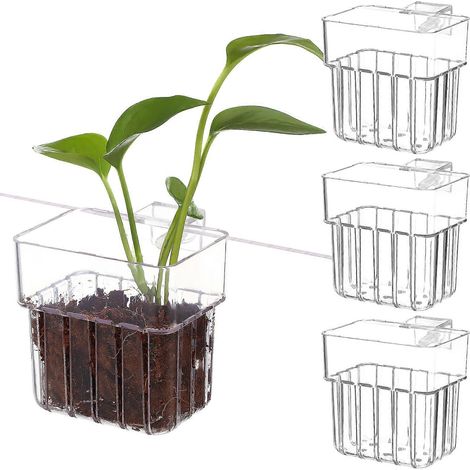 Lot de 4 pots pour plantes aquatiques, supports et accessoires pour aquarium (1/5)