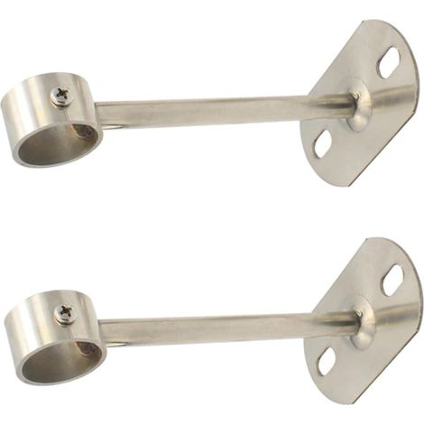 2 pièces Support de Tringle Acier Inoxydable, Plafond ou Mural, pour Penderie et Rideau