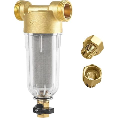 Depuratore d'acqua, depuratore d'acqua riutilizzabile, prefiltro per sedimenti da 1 pollice, depuratore di sedimenti a ciclone, filtro fine lavabile. (1/5)