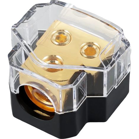 Bloc de distribution d'alimentation audio de voiture 2 voies 0 2 4 gauge entrée vers 4 6 8 sortie répartiteur (jaune) (1/5)