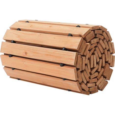 Mophorn Allée de jardin en bois 3,6 m de long x 43 cm de large, allée droite et antidérapante. Allée extérieure en cèdre avec câble métallique, pavé décoratif pour mariages et fêtes dans la cour. (1/5)
