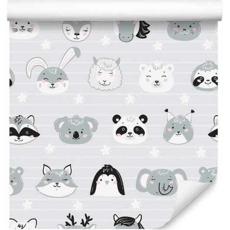 Papier peint animaux joyeux pour salon et chambre 50x1000 cm (1/5)