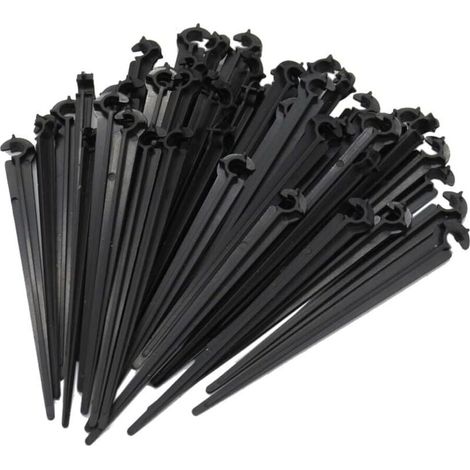 50 pièces Support Tuyau Arrosage pour Fixer et Guider Le Tuyau de Distribution Dans La Terre, 4/7 mm Goute a Goute Arrosage Exterieur pour Tuyau Arrosage Irrigation Jardin (1/4)