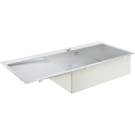Fregadero GROHE 1 seno con escurridor recto en acero inoxidable K1000 (1/4)