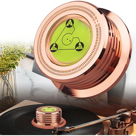 Stabilisateur de poids pour disque vinyle, niveau à bulle 50 Hz, détection de vitesse, pince de stabilisation pour platine vinyle. (1/5)