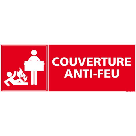 Panneau Couverture Anti-Feu Incendie. Signalisation Incendie. - Adhésif - 210 x 75 mm (1/5)